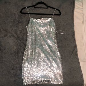 silver dress